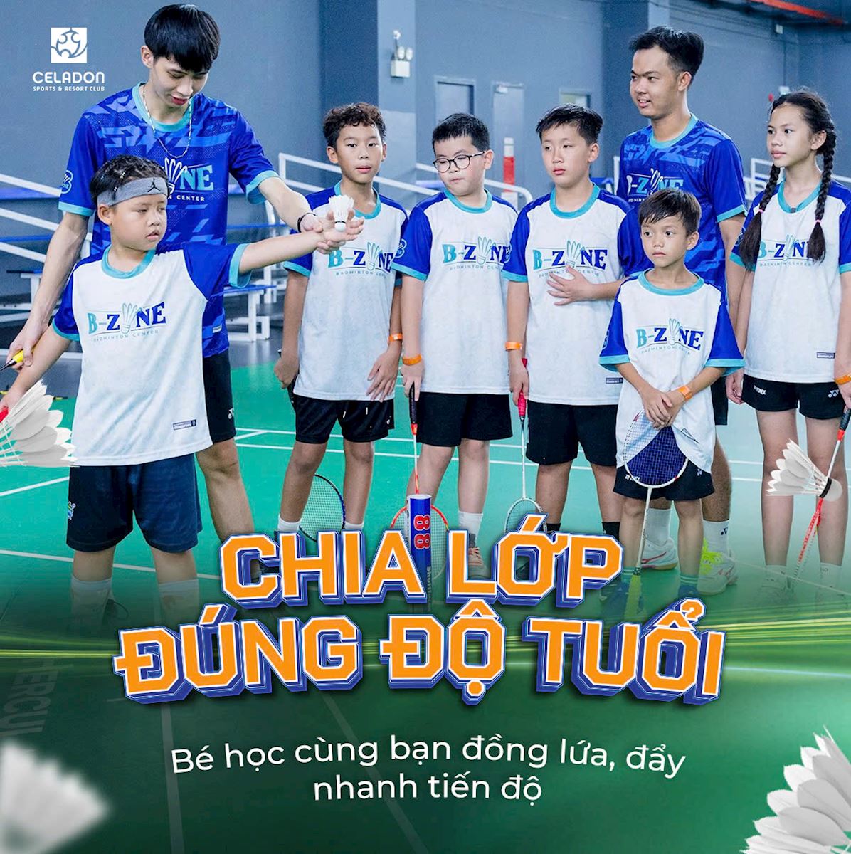 Lớp học cầu lông cho bé tại Celadon Sports Club